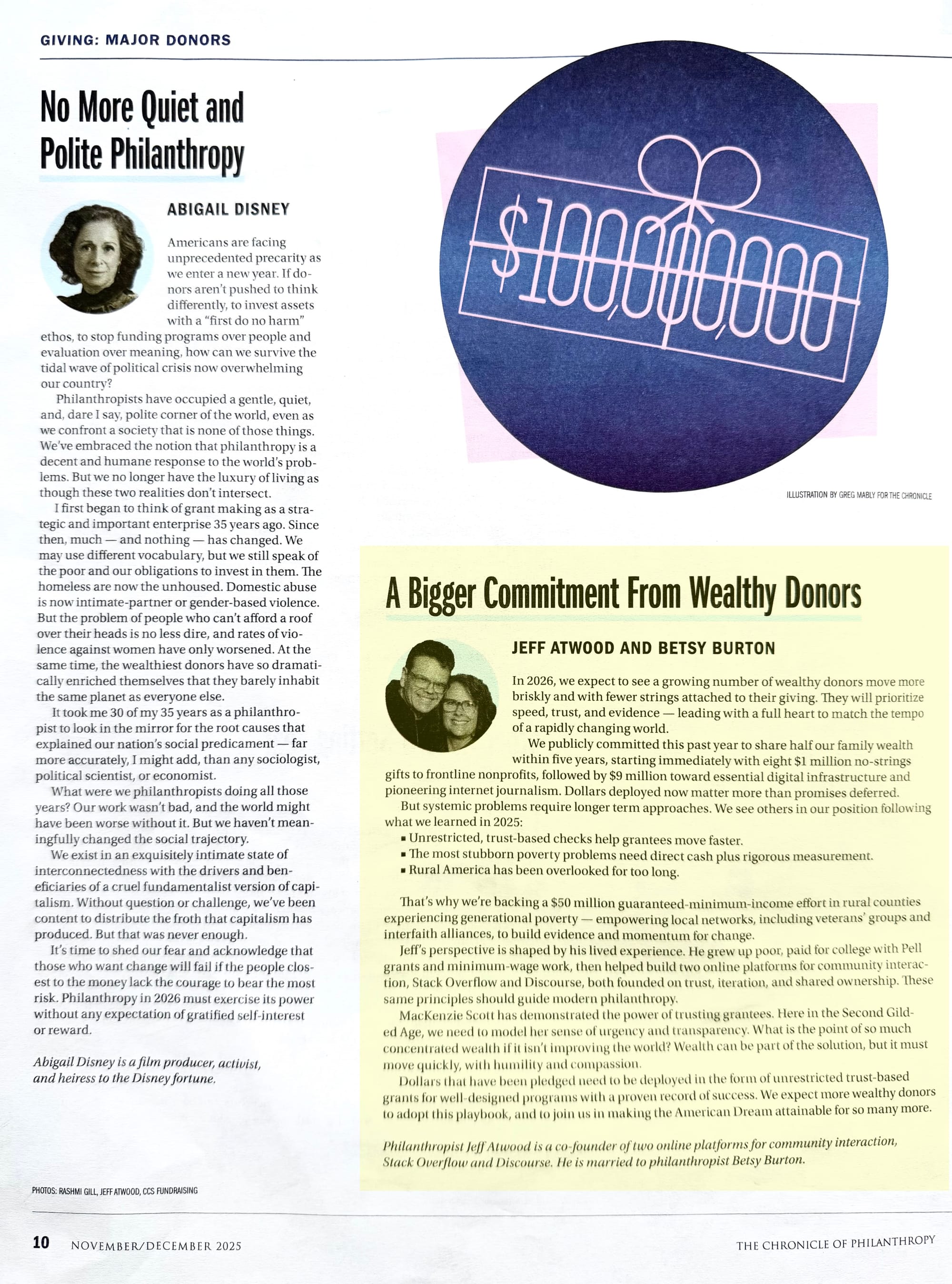 Chronicle of Philanthropy, Nov/Dec 2025 issue, page 10