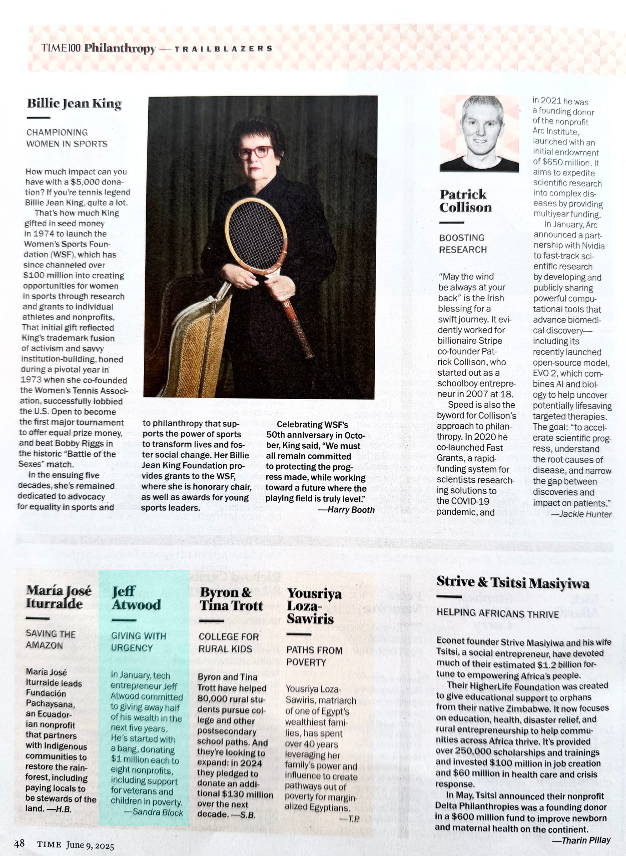 Time 100 Philanthropy 2025, June 9 2025, page 48